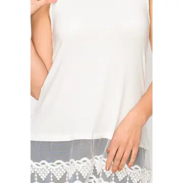 TANK TOP WITH LACE LAYER - 2 COLORS - REG/CURVY - Salty Lime Boutique