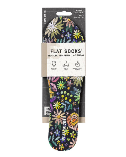 Flat Socks Insoles - Floral Embroidery