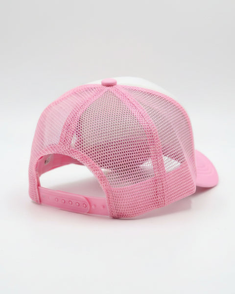A HORSE GIRL TRUCKER HAT -  PINK/WHITE - Salty Lime Boutique
