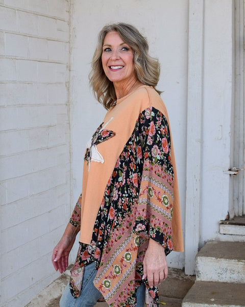 HAPPY GO LUCKY PONTCH TOP BY EASEL - TERRA COTTA