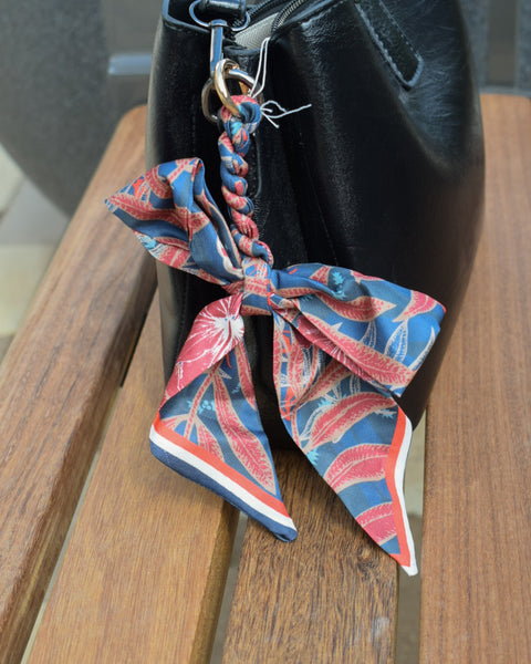 BRAIDED BOW KEYCHAIN/PURSE CHARM - 12 COLORS - Salty Lime Boutique