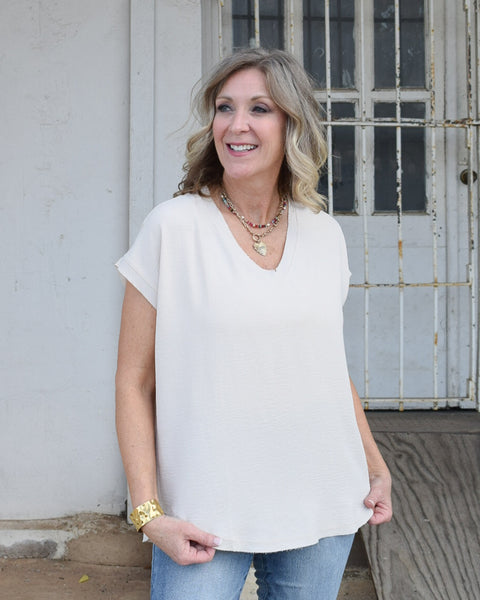 EVERYDAY CASUAL TOP - OATMEAL