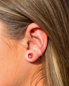 FUCHSIA STUD CRYSTAL EARRINGS