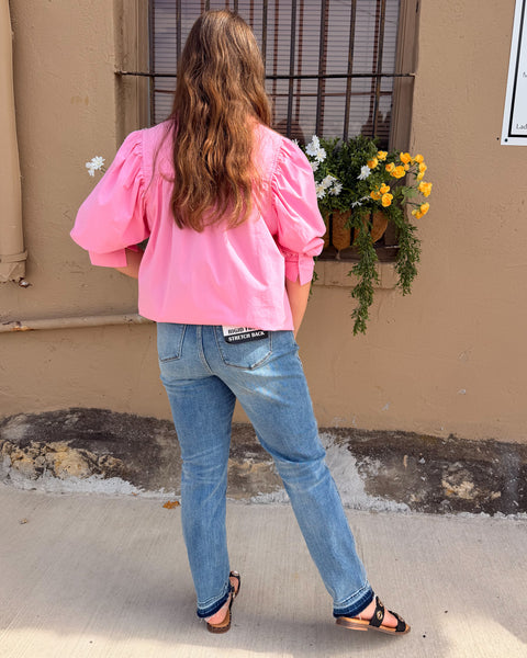 Judy Blue Mid Rise Rigid Magic Release Hem Boyfriend Jeans – Reg/Curvy