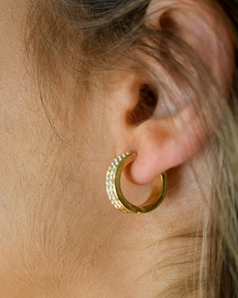 SMALL BEADED HOOP EARRINGS - 2 COLORS - Salty Lime Boutique