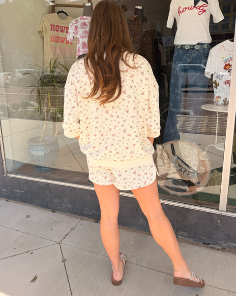 Floral Printed Short Set - Pink