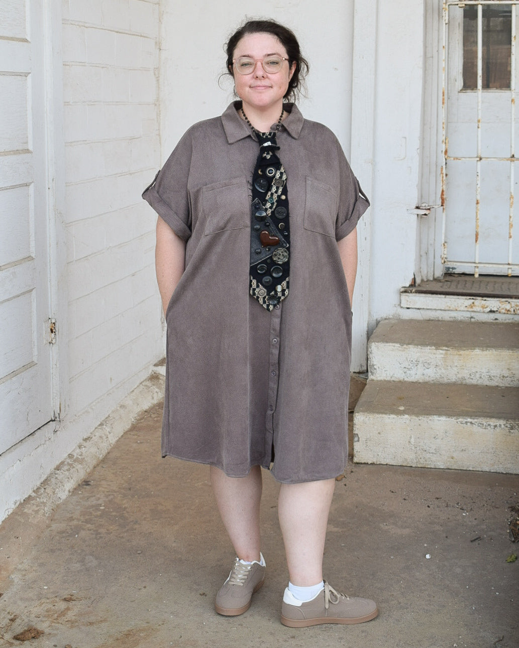 HELENA DRESS - ASH MOCHA - CURVY