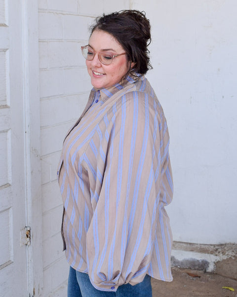 DONNA TOP BY EASEL - MUSHROOM