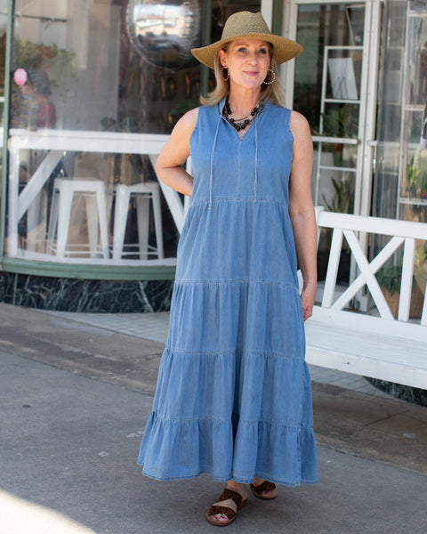 FEELING LUCKY CHAMBRAY DRESS