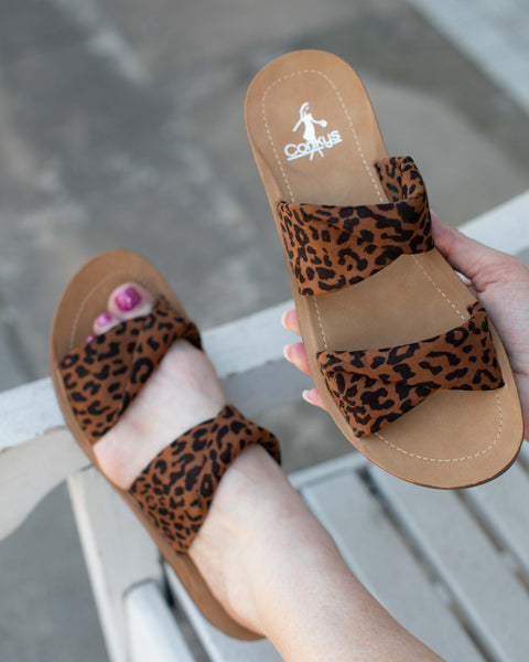 WITH A TWIST SANDAL BY CORKYS - LEOPARD