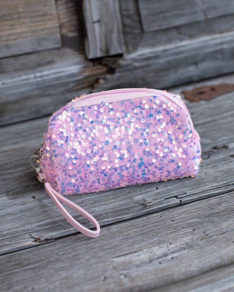 COLORFUL SHINE SEQUIN MAKEUP BAG - 5 COLORS