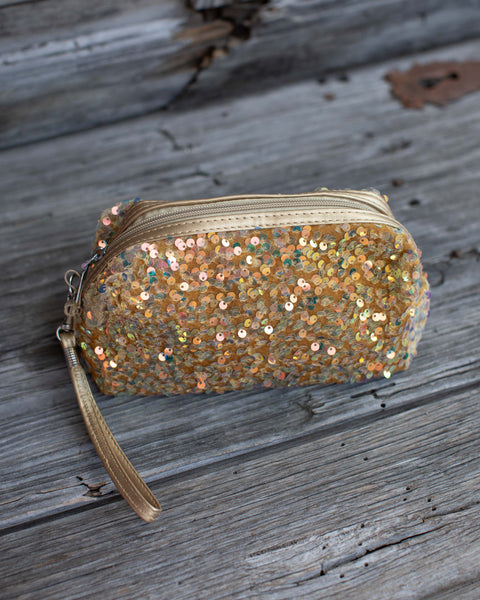 COLORFUL SHINE SEQUIN MAKEUP BAG - 5 COLORS