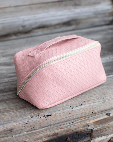 WOVEN COSMETIC TRAVEL BAG - 3 COLORS