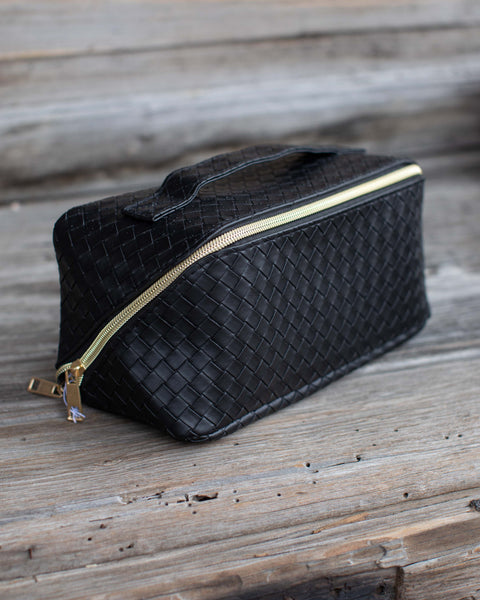 WOVEN COSMETIC TRAVEL BAG - 3 COLORS