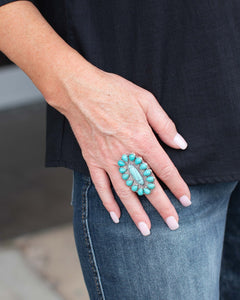 BOHO BLOSSOM RING - TURQUOISE