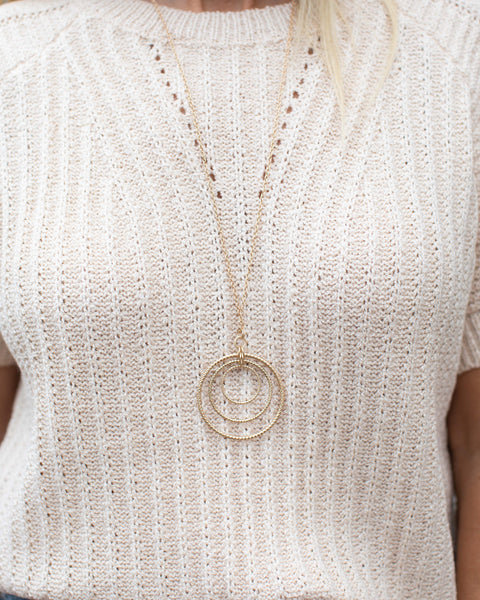 SAY YES TO ME TEXTURED RING NECKLACE