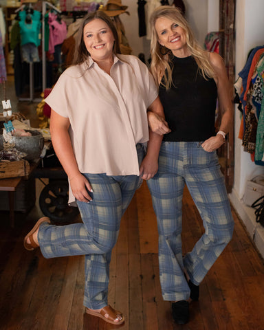 HIGHWAIST VINTAGE PLAID STRAIGHT LEG BY JUDY BLUE