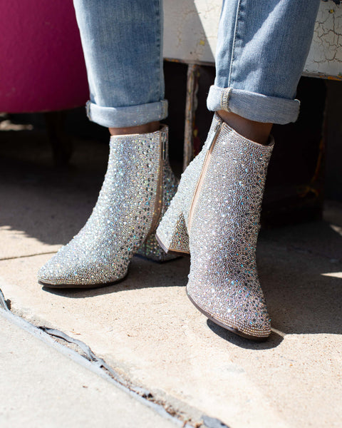 LIT CLEAR RHINESTONE BOOT BY CORKY'S