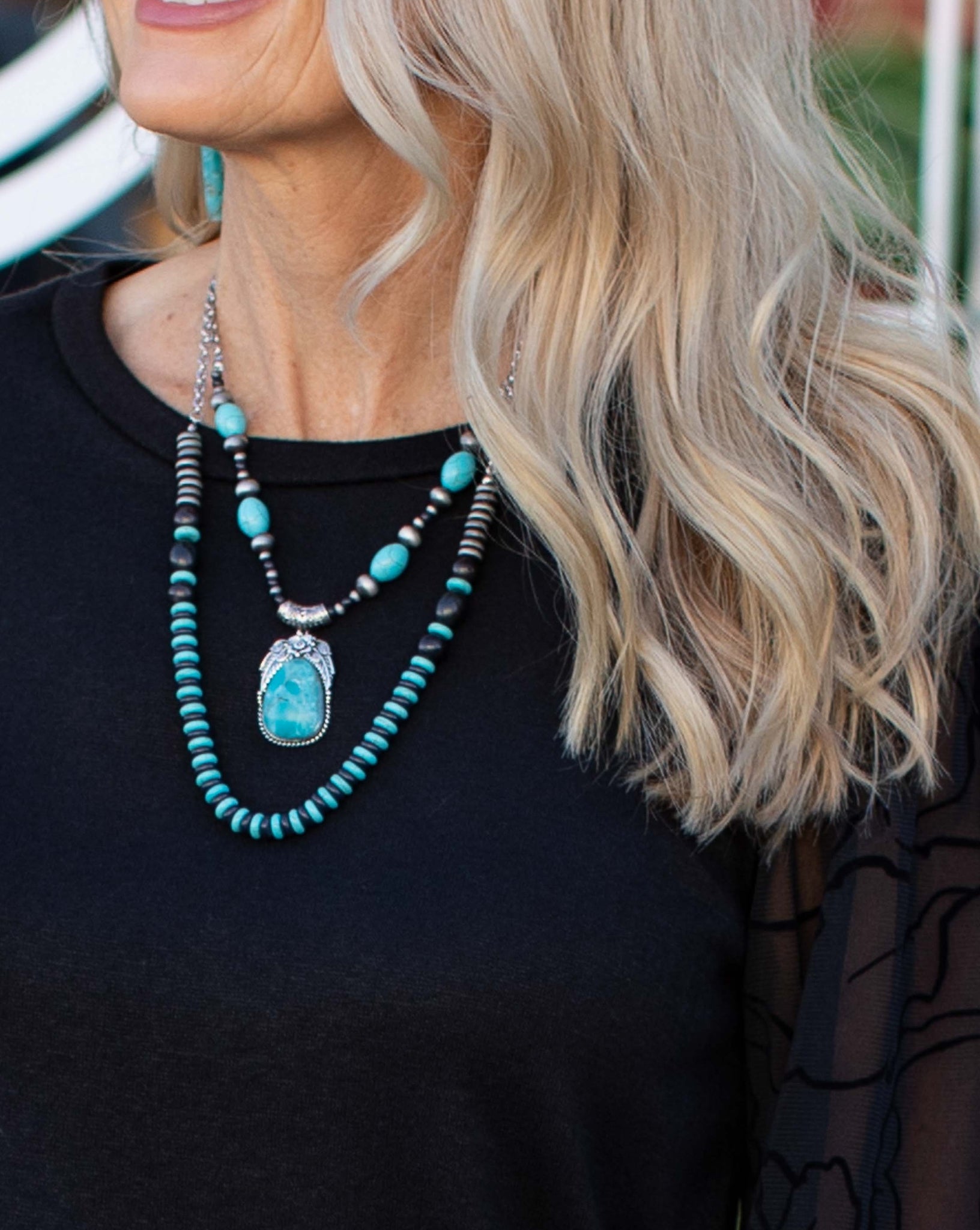 GEORGIA TURQUOISE NATURAL STONE NECKLACE SET
