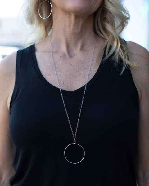 WAITING FOR YOU CIRCLE DROP NECKLACE - Salty Lime Boutique