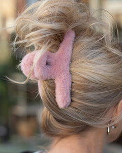 FUZZY HAIR CLAW CLIP - 3 COLORS