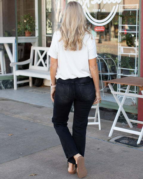 HR RELAXED STRAIGHT BLACK JEANS BY RISEN