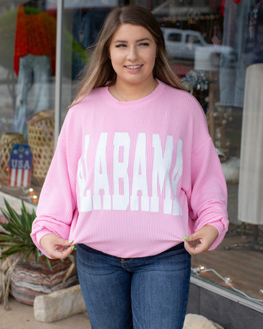 ALABAMA RIB CORD SWEATSHIRT - PINK