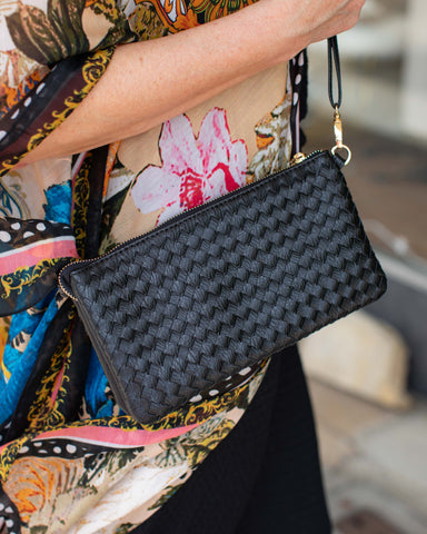 TABITHA ALL IN ONE CLUTCH/CROSSBODY - BLACK