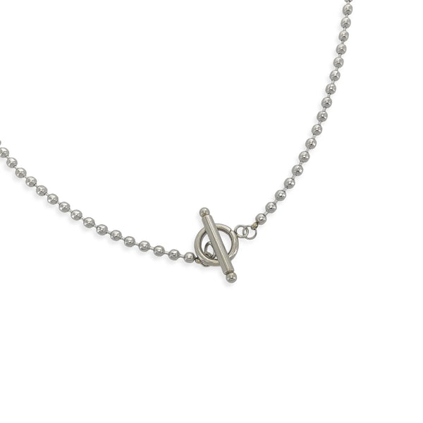 BEADED TOGGLE CHAIN  - SILVER