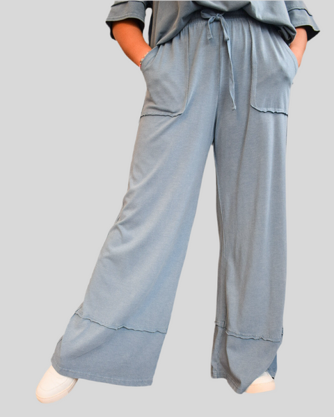 LOUNGE PANT SET - DUSTY BLUE