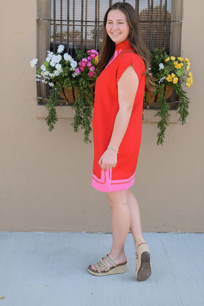 Crimson Crush Short Shift Dress - Salty Lime Boutique