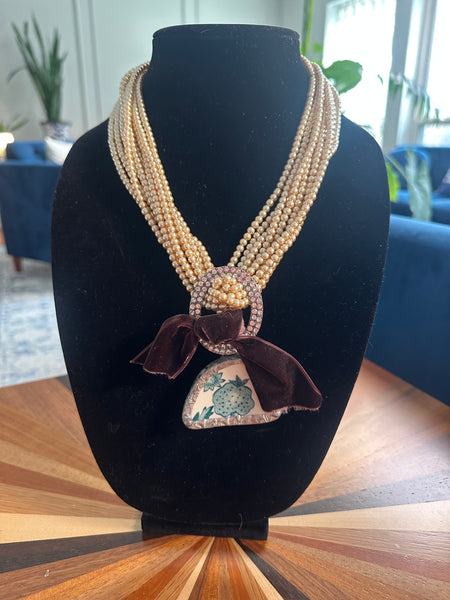 VINTAGE PEARL CHARM NECKLACE - BY A RARE BIRD