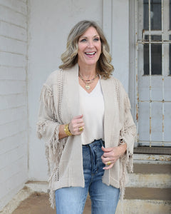 ON THE VERGE CARDIGAN- TAN