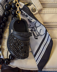 BLING SHOE & SCARF PURSE CHARM/ KEY CHAIN - 4 COLORS