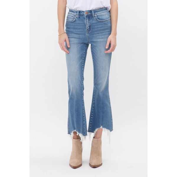 HR CROP FLARE WITH UNEVEN HEM- MOSCATO - Salty Lime Boutique