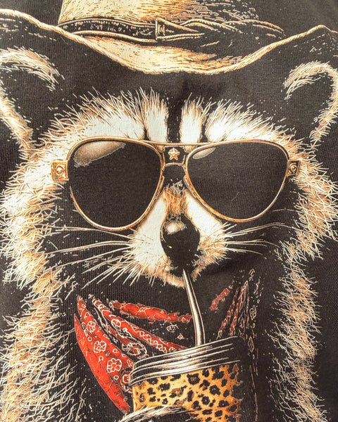 Willy Raccoon Graphic Tee - Black - Salty Lime Boutique