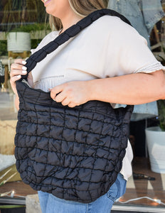 PUFF QUILTED CROSSBODY SHOULDER BAG - 4 COLORS