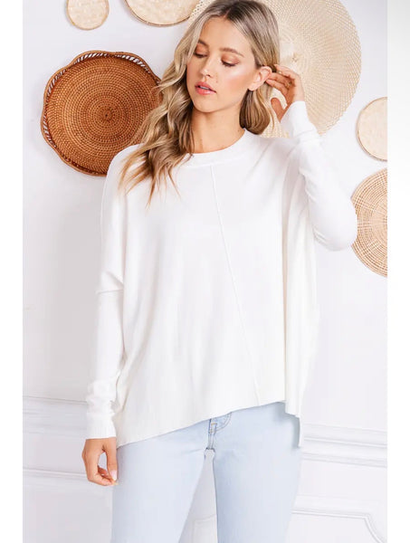 Quinn Oversized Pullover Sweater - White