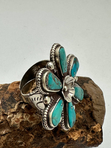 Authentic Tibetan Turquoise Adjustable Ring