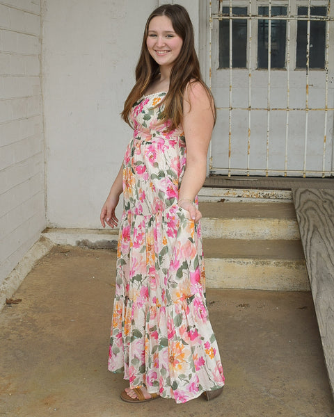 BLUSH MULTICOLORED DRESS - Salty Lime Boutique