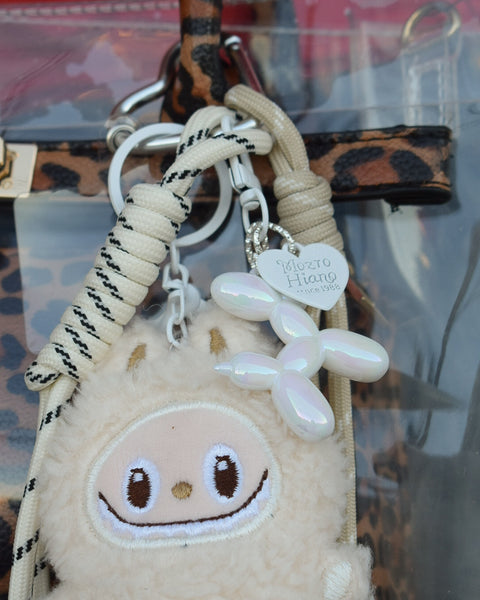 FUZZY MONSTER KEYCHAIN/PURSE CHARM - 4 COLORS