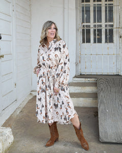 RIDING HIGH WESTERN PRINTED TOP BY EASEL - CREAM
