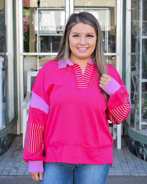 IT’S A GOOD DAY SWEATSHIRT - FUCHSIA