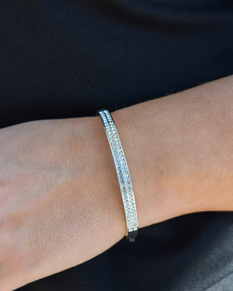 CRYSTAL PAVE HINGE BRACELET - 2 COLORS