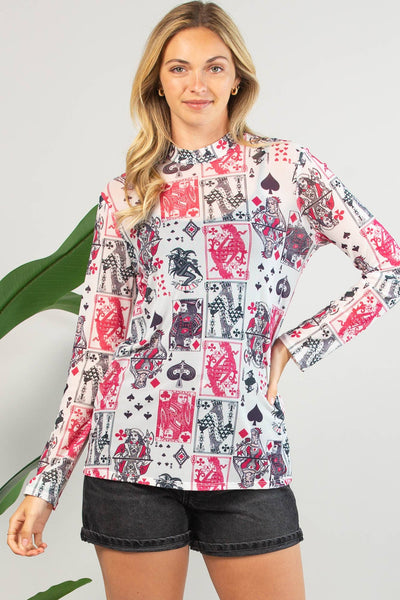 ELLEN PLAYING CARDS MESH TOP - REG/CURVY