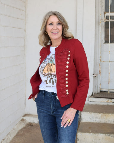 MILITARY JACKET BY JUNK GYPSY - RED