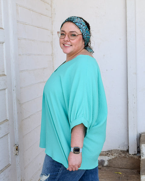 JILLIAN TOP - EMERALD - CURVY