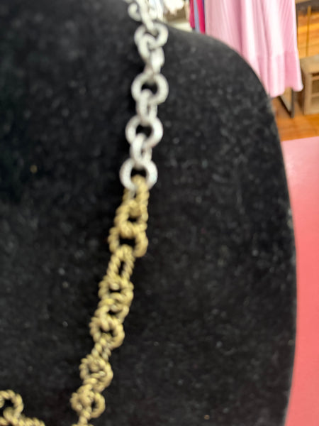 Chunky Coin Necklace - Mixed Metal