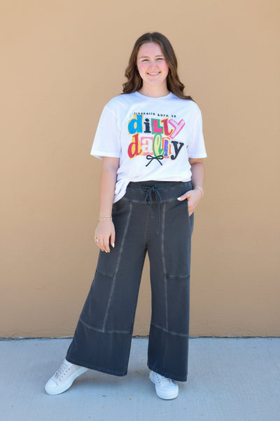 Laid Back Vibe Wide Leg Pant - Vintage Black - Salty Lime Boutique