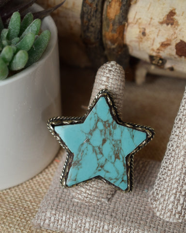 STAR RING - TURQUOISE